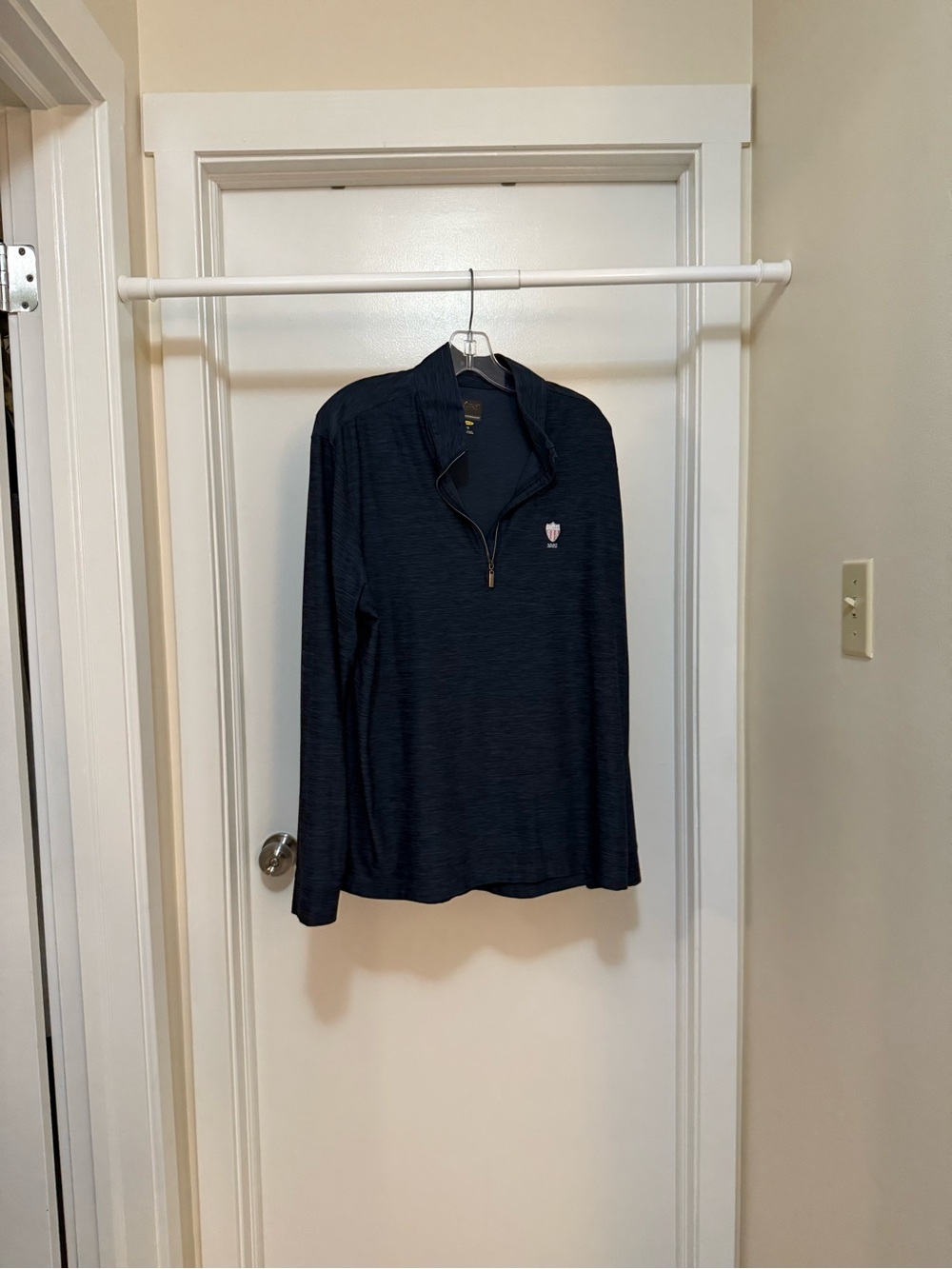 Greg Norman Union League Golf Collection Navy Half-Zip Dress Shirt